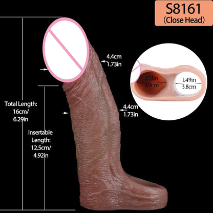 SXXY Penis Sleeve Realistic Male Penis Enlarger Extender Silicone Cock Ring Ultra Close Head Hollow Dildo Sex Toys For Adult