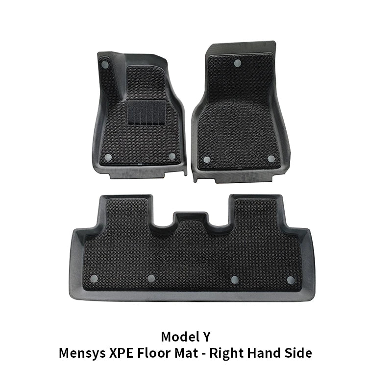 Suitable for Tesla 2021-2024 Model Y Meniscus XPE Floor Mats (Right-Hand Drive, Large Panel with Pedals) Automotive Floor Mats
