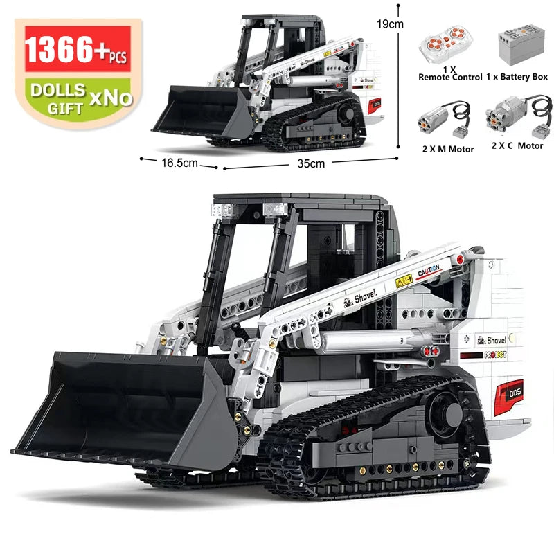 MOC-83447 Remote Control Mechanical D11 Bulldozer City Construction Vehicle Building Blocks Model Large Crane Truck Toys For Kid