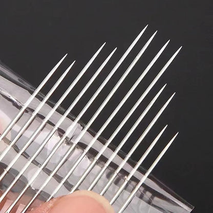 12pcs Blind Needle Elderly Needle-side Hole Hand Household Stainless Steel Sewing Needless Threading Apparel Sewing DIY