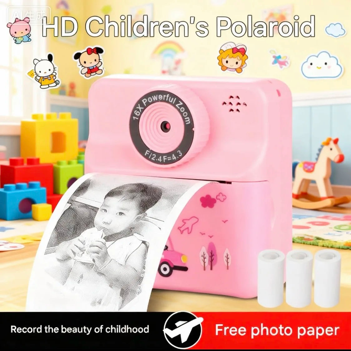 Children Digital Camera Photography Instant Camera Kids Video Recorder Toys for Girls Boys Best Birthday Gift 1080P HD Dual Lens
