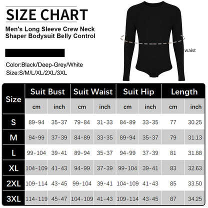 Mens Long Sleeve Bodysuit Full Body Shaper Romper Pajamas Waist Trainer Slimming Shapewear Tummy Control Underwear Undershirts