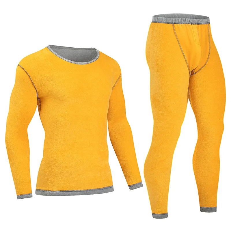 2-piece Autumn And Winter Gold Velvet Thick Casual Warm Underwear Set Cold Resistant And Warm Round Neck Top Elastic Waist Pants