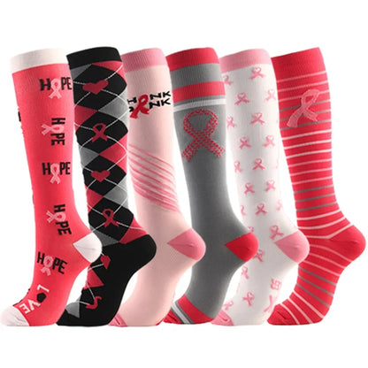 3/5/6 Pairs Compression Socks Exercise Mountaineering Running Sports Socks Elastic Medical Blood Circulation Swelling Nurse Sock
