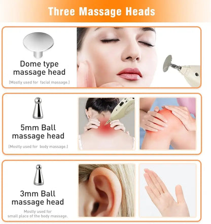Electronic Acupuncture Pen Meridian Pen Find Acupoints Automatically with 3 Massage Heads Rechargeable