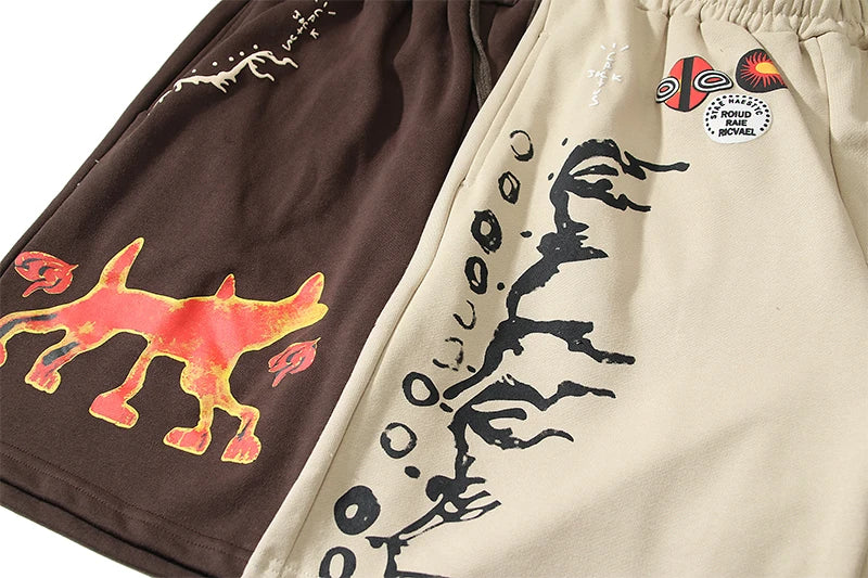 Cactus Jack X Utopia Shorts Summer Hiphop Street Terry Elastic Waist Sports Cropped Pants Men Women Casual Loose Shorts