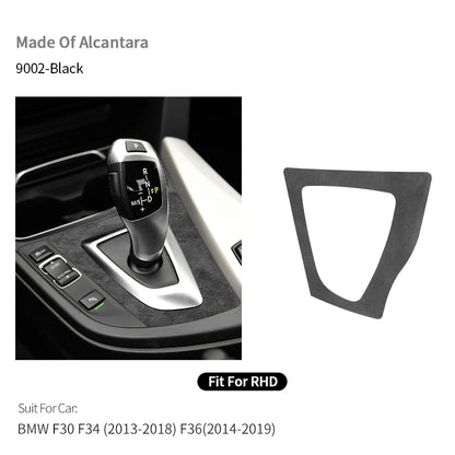 For BMW F30 F34 F36 Gear Shift Control Panel Trim Frame Decorative Sticker Made of Alcantara Car Interior Tuning Accessories