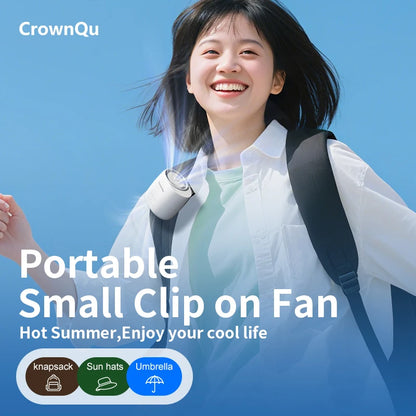 Waist Fan Portable Clip Rechargeable Ultra 3 Speed 360° Adjustable Turbocharged Neck Fans Strong Wind With for Outdoor Sports