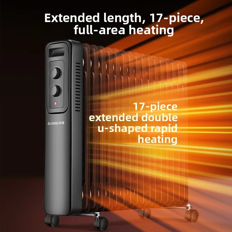 Oil-filled radiator heater household energy-saving fan heater indoor fast-heating electric oil  gas heater 2025 new model.