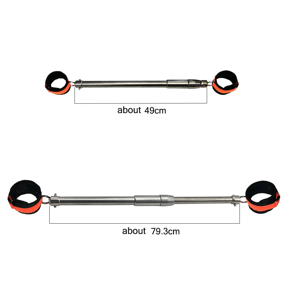 Stainless Steel Open Leg Rod for Sex Slave Cosplay Anklecuff Open Leg Restraint BDSM Bondage Adjustable Sex Toy