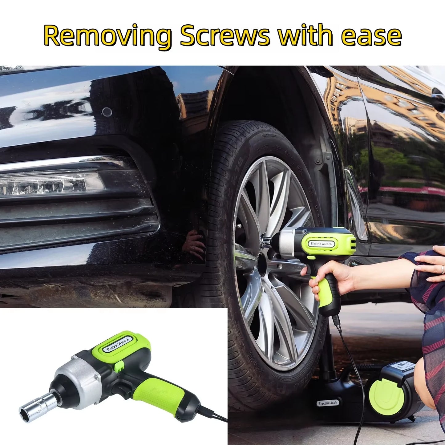 12V in-car digital display hydraulic 5-ton electric jack air pump wrench multifunctional emergency tire change height lift