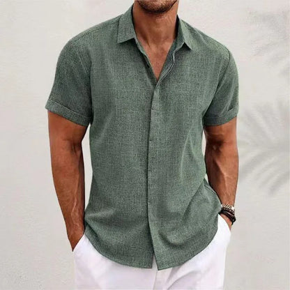 Men's Cotton Linen Short Sleeved Shirt Summer Casual Camisas Harajuku Blusas Mens Shirts Fashion Tops Men Clothing Streetwear