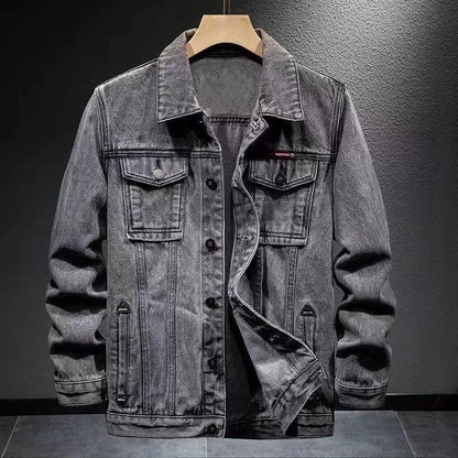 Men's Fashionable Thickened Fleece Lined Slim Fit Denim Jacket Autumn Winter Warm Stylish Workwear Top Quality Chinese Produc...