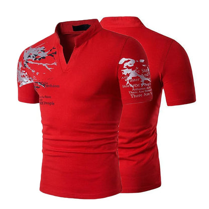 New Short Sleeve T-shirt 2/1Pcs Mens Casual Polo Shirt Summer Fitness Ultralight Tops Sportswear V-Neck T-shirt Printed Pullover