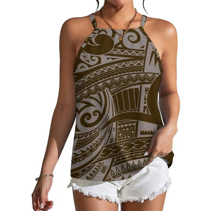 Polynesian Tribal Fashion Women New Design Retro Print Custom Sexy Sleeveless Strappy Vest New Not Pick People