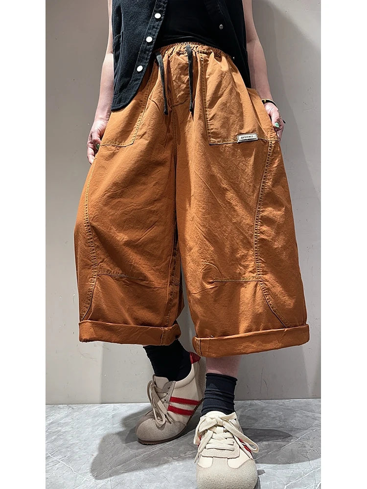 Amax LuluE 2026 Japanese Design Soild Pants Females Summer Fashion Loose Elegant Harem Trousers Womens Vintage Leisure Clothes