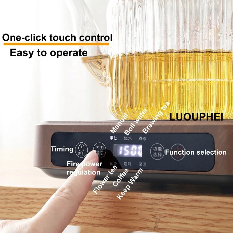 1500W Electric Ceramic Stove Home Timing Coffee Stove Keep Warm Tea Stove Office Temperature Control Tea Maker Multifunction