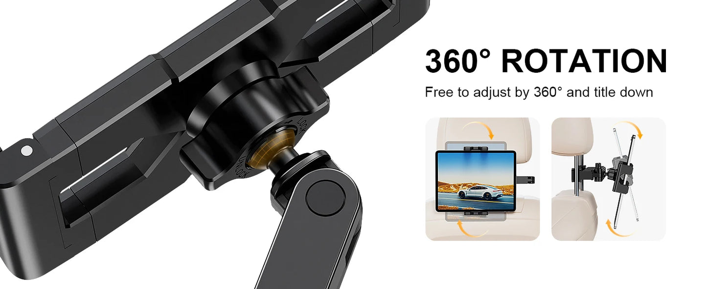 Tablet Holder for Car Headrest 3 in 1 Sturdy upgrade Extension Arm Adjustable iPad Car Mount for BackSeat