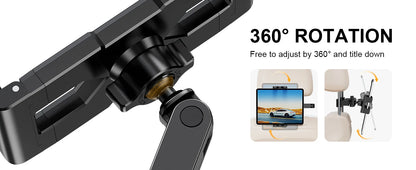 Tablet Holder for Car Headrest 3 in 1 Sturdy upgrade Extension Arm Adjustable iPad Car Mount for BackSeat