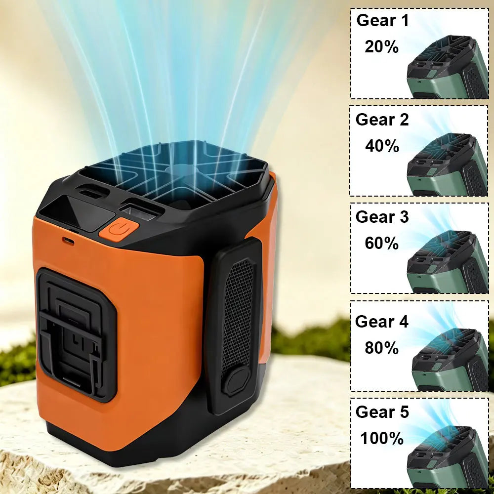 10000mAh Waist Fan Wearable Waist Fan 5 Speeds & Light 40H Hands-Free Cooling for Outdoor Jobsite Travel Long range for outdoor