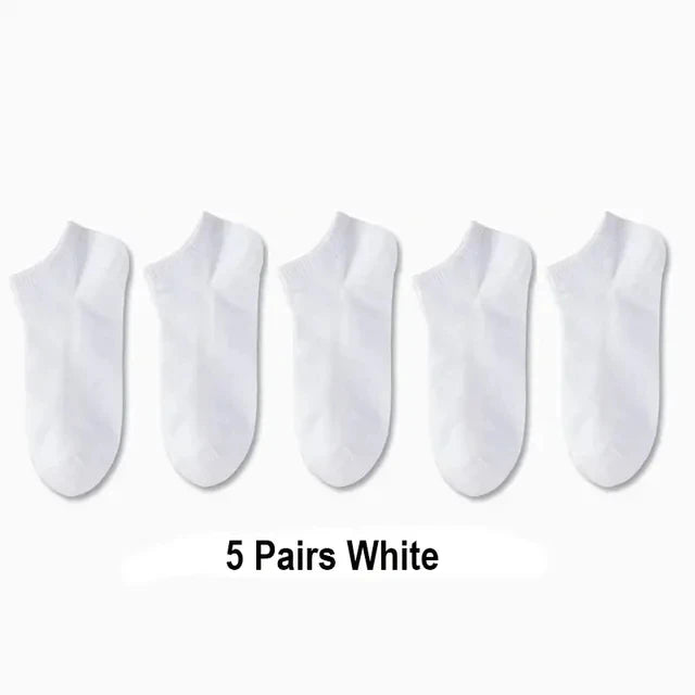 20/10/5 Pairs  Women/Men Boat Socks Black White Grey Cotton Summer No-show Ankle Socks Solid Color Casual Breathable