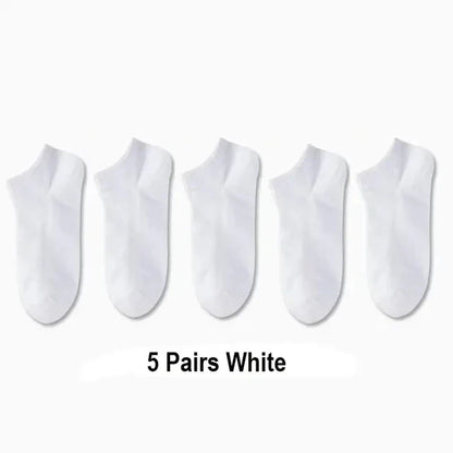 20/10/5 Pairs  Women/Men Boat Socks Black White Grey Cotton Summer No-show Ankle Socks Solid Color Casual Breathable