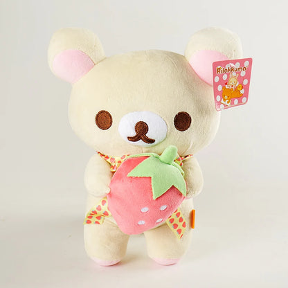 White Strawberry Rilakkuma Plush collection Teddy Bear Peluche Anime Bear Kuma Plushies Stuffed Doll Kawaii Room Decor Girl Gift