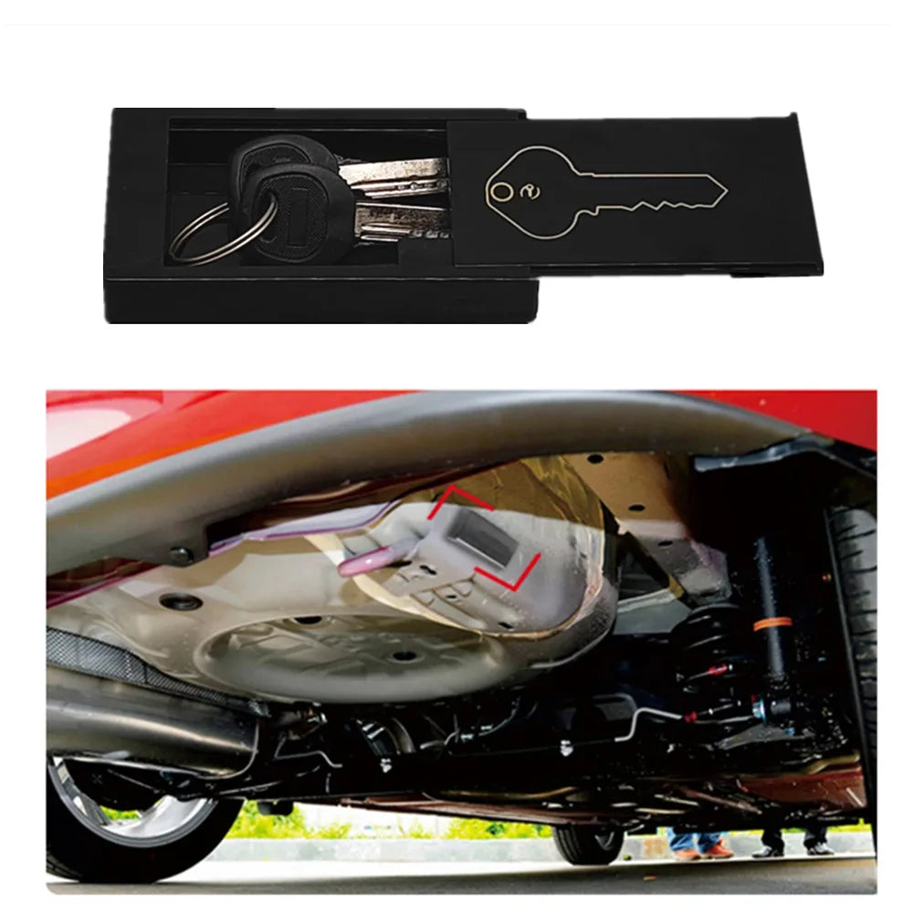 Magnetic Key Holder Under Car - Durable Plastic Spare Key Hider with Strong Magnet for Car/Home/Office - Never Locked Out