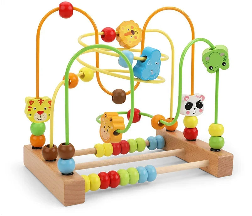 Montessori Wooden Rattles For Baby Crib Toys Baby Rattle Educational Musical Wooden Toys Children Development Games Wood Puzzles