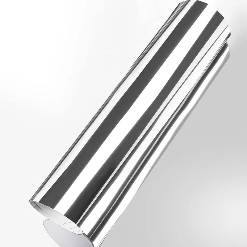 Premium Silver Mirror Chrome Vinyl Wrap Film Roll DIY Self Adhesive Decal Automotive Car Wrapping Foil
