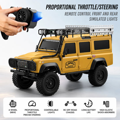 MN-111C 1/18 RC Crawler Car Full Proportional 4WD Off Road Truck with LED Lights
