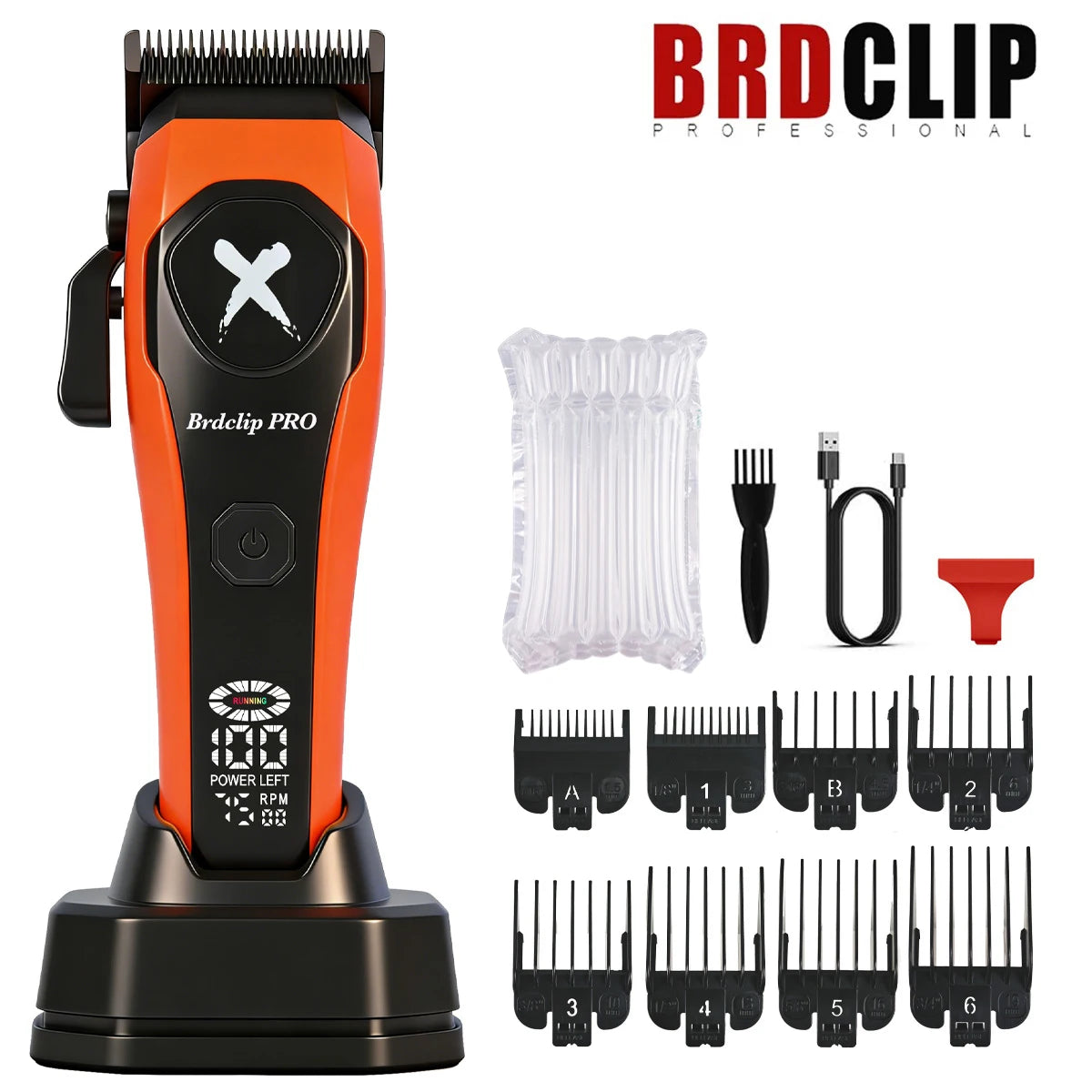 BRDCLIP 619 339 Hair Clippers Cordless Clippers Barber Electric DLC T-Blade Trimmer Portable Detail Trimmer LED Trimmer for Men