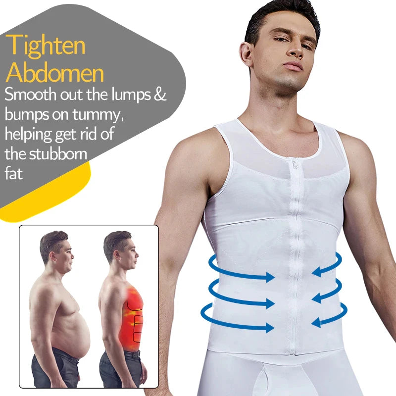 Men's Compression Vest Undershirt Slimming Tank Top Workout Shirts Tummy Slimming Abdomen Body Shaper Waist Trainer Fajas Tops