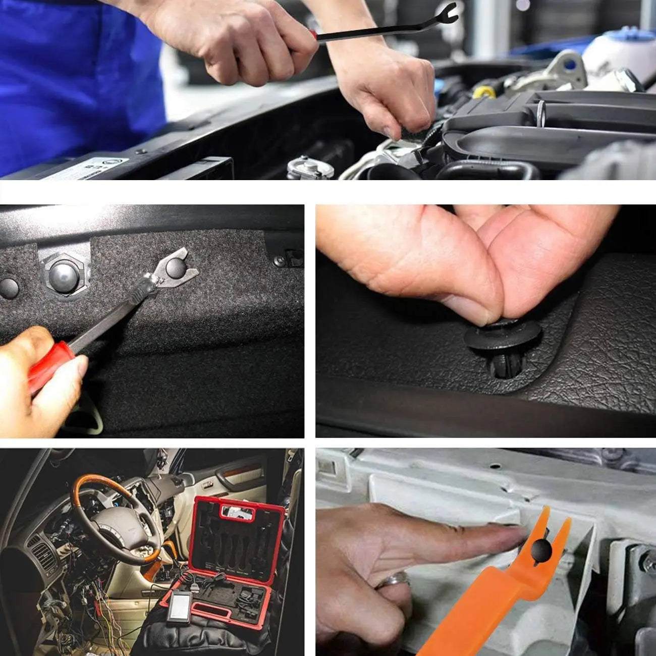 925Car Trim Clips Set with Removal Tools Auto Body Rivets Fasteners Retainer Clips for Bumper Door Fender Car Plastic Rivet Kit