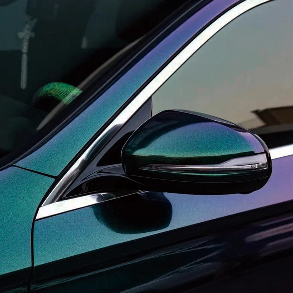 Car Wrap Vinyl Film Glossy PET Diamond Purple&Green PVC Car Engine Hood Decal Self Adhesive Motorcycle Auto Body Decoration Film