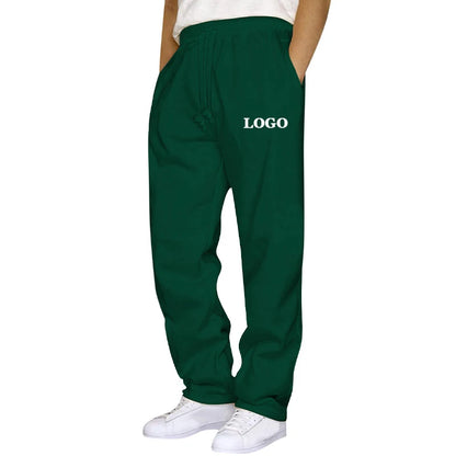 Customized Straight Leg Jogger Pants Men Autumn Winter Personality Printed Thicken Sweatpants Pocket Trousers Streetwear S - 5XL