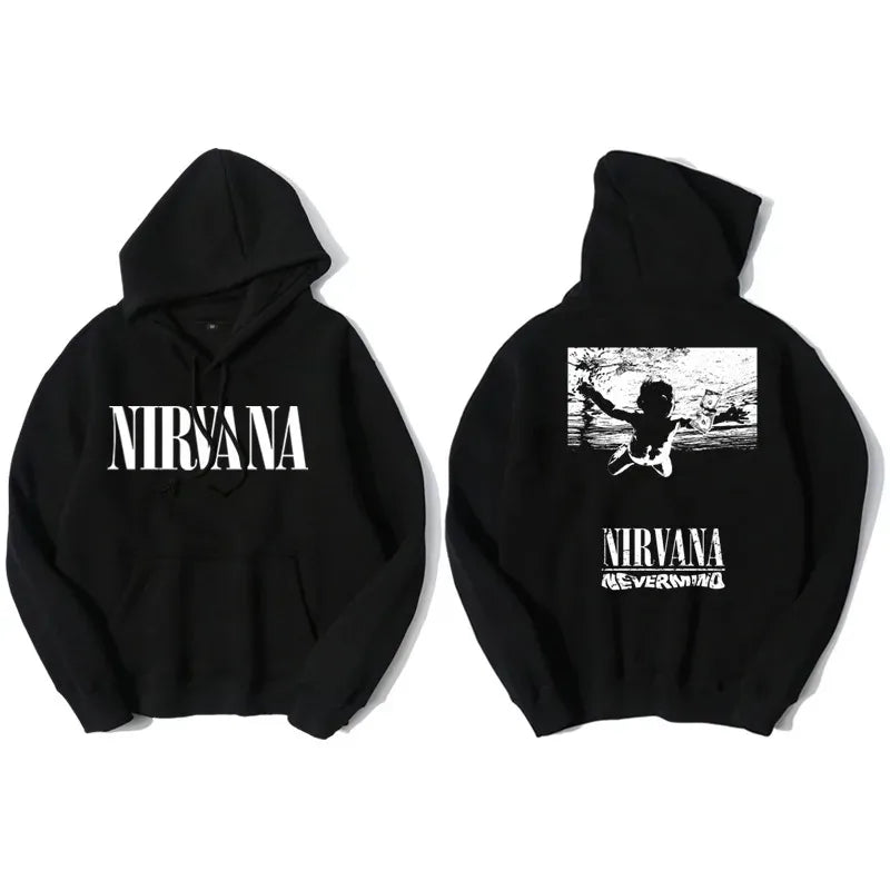 Classic Rock Band Nirvana Kurt Cobain Graphic Print Hoodie Men Women Loose Oversize Sweatshirt Streetwear Harajuku Wind Pullover