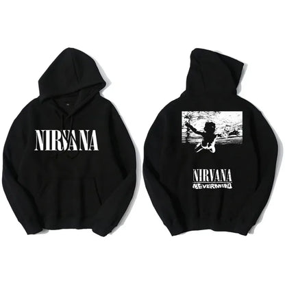 Classic Rock Band Nirvana Kurt Cobain Graphic Print Hoodie Men Women Loose Oversize Sweatshirt Streetwear Harajuku Wind Pullover