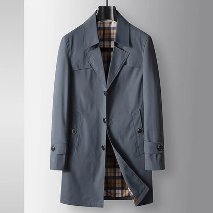 2026 Men Luxury Business Casual Coat Trench Coat Spring Autumn Long British Light