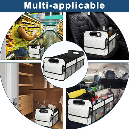 Auto Trunk Organizer with 6 Pockets - Premium Car Storage for Sedan/Truck, Durable Auto Accessories Organizer, Collapsible
