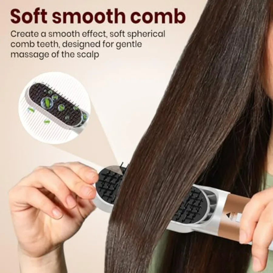 Hair Dryer Brush 5 in 1 for home use, ceramic-coated, rose gold, negative ion technology, 110, 000 RPM high-speed airflow, dual