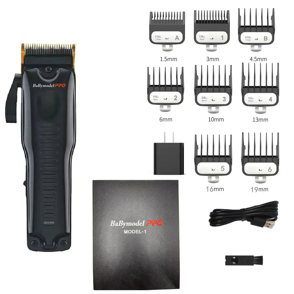 2024 New Babymodel PRO Professional Hair Clipper Trimmer Shaver Set 7500RPM DLC Alloy Blade Professional Hair Trimmer USB Socket