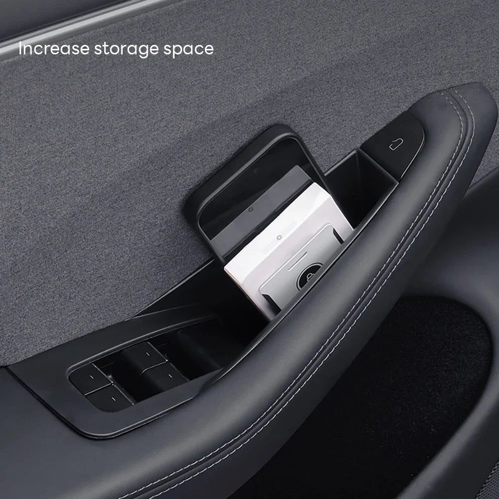 for Tesla Model 3 Y YL Juniper 2025-2020 2026 Highland Car Door Side Storage Box Handle Pocket Passenger Storage Tray Container