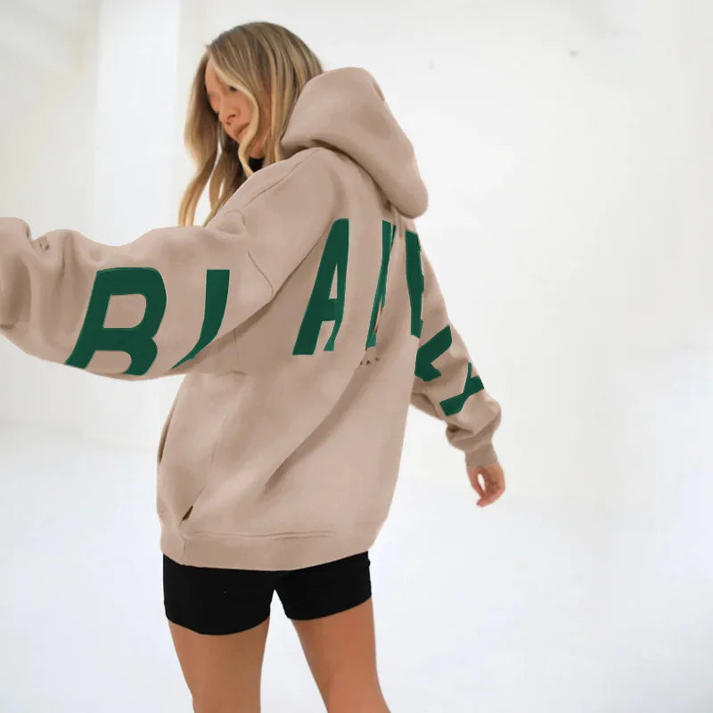 New Women's Thickened Long Sleeve Hoodie Sweatshirt Sweet Style Straight Cut Regular Sleeve Length Autumn Collection Print De...
