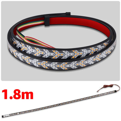 12 24V Car Truck LED Tailgate Light Strip Dynamic Flowing Arrow Tail Light LED Strip Brake Light Turn Signal Warning Lamp