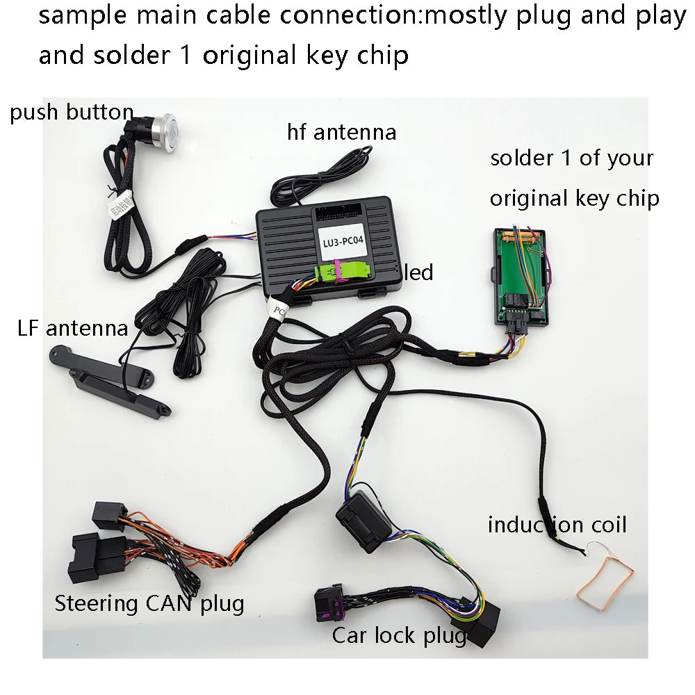 For Porsche Old Cayenne Year 2006-2009 Update Finger Push Button Start Stop  PKE Keyless Access Remote Starter Auto Lock Unlock