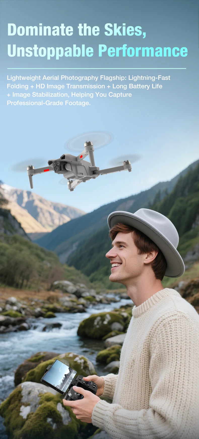 FPV 8K 3-Camera RC Drone Professional Quadcopter Aircraft Gesture Shooting Brushless 360° Roll Optical Hover Helicopter Toy Gift