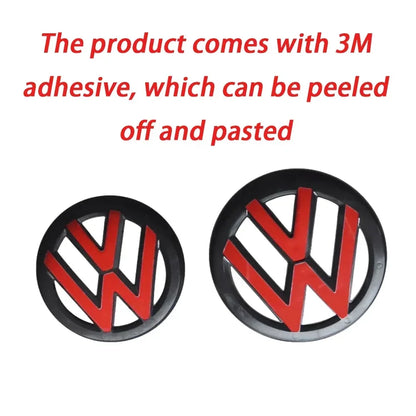 2Pcs Car Front Grill/Rear Emblem Lid Covers Logo Sticker For Volkswagen VW GOLF 5 6 7 8 MK5 MK6 MK7 MK8 POLO Scirocco sportvan