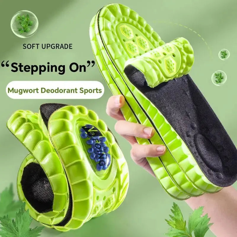 2Pairs Cloud Sport Insoles for Shoes PU Air Cushion Sole Soft Shock Absorption Deodorant Breathable Running Orthopedic Insoles