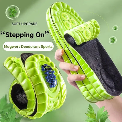 2Pairs Cloud Sport Insoles for Shoes PU Air Cushion Sole Soft Shock Absorption Deodorant Breathable Running Orthopedic Insoles